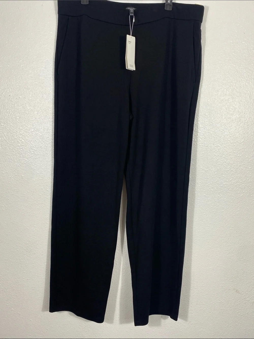 Eileen Fisher Black Wide-Leg Trousers with pockets on both sides Size XL